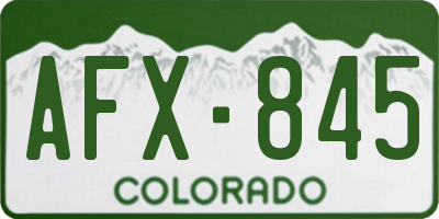 CO license plate AFX845