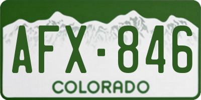 CO license plate AFX846