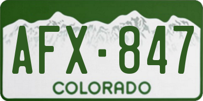 CO license plate AFX847