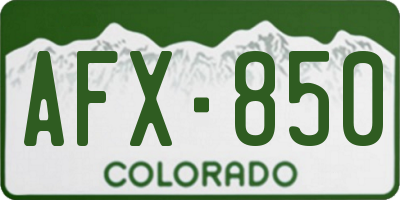 CO license plate AFX850