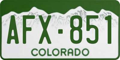 CO license plate AFX851