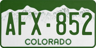 CO license plate AFX852