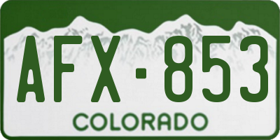 CO license plate AFX853