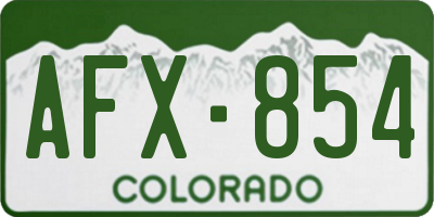 CO license plate AFX854
