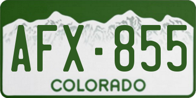 CO license plate AFX855