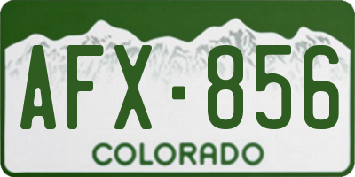 CO license plate AFX856