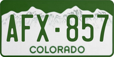 CO license plate AFX857