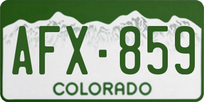 CO license plate AFX859