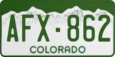 CO license plate AFX862