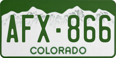 CO license plate AFX866