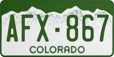 CO license plate AFX867