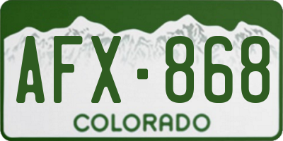 CO license plate AFX868