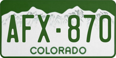 CO license plate AFX870