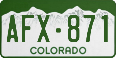 CO license plate AFX871