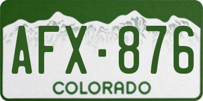 CO license plate AFX876
