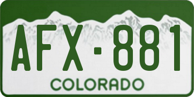 CO license plate AFX881