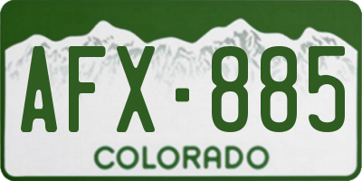 CO license plate AFX885