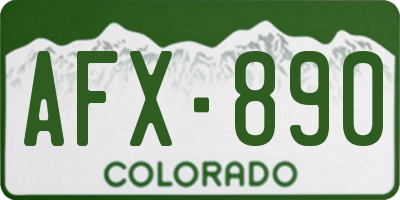 CO license plate AFX890