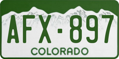 CO license plate AFX897