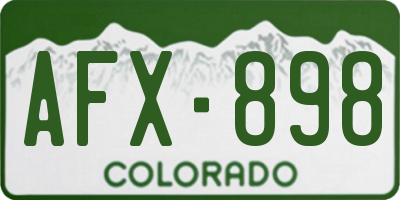 CO license plate AFX898