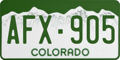CO license plate AFX905