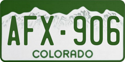 CO license plate AFX906