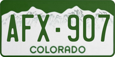 CO license plate AFX907
