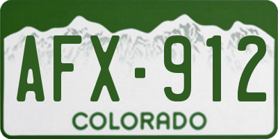 CO license plate AFX912