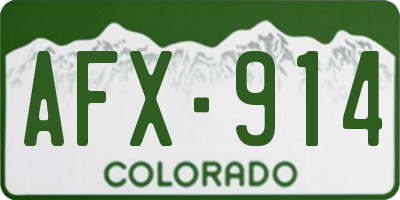CO license plate AFX914