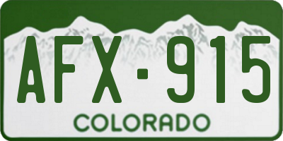 CO license plate AFX915