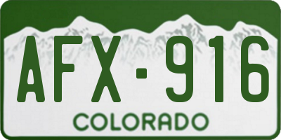 CO license plate AFX916