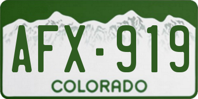 CO license plate AFX919