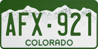 CO license plate AFX921