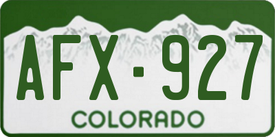 CO license plate AFX927