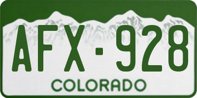 CO license plate AFX928