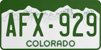 CO license plate AFX929
