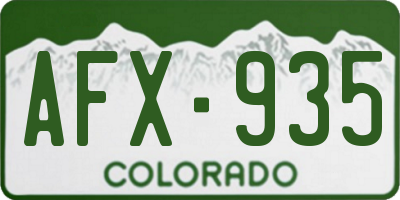 CO license plate AFX935