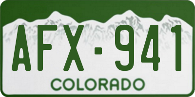CO license plate AFX941