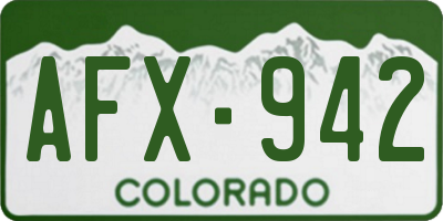CO license plate AFX942