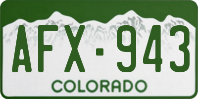 CO license plate AFX943