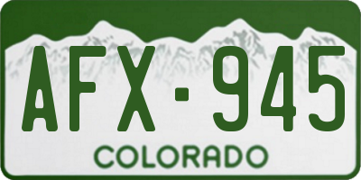 CO license plate AFX945