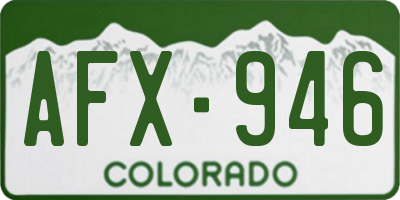 CO license plate AFX946