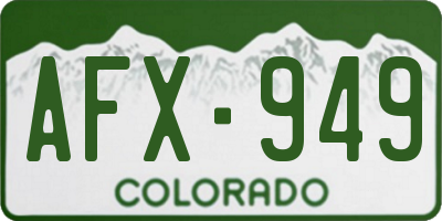 CO license plate AFX949