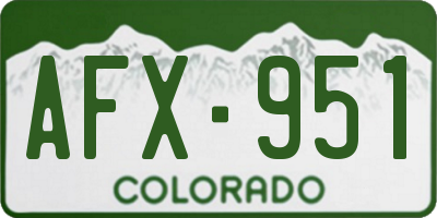 CO license plate AFX951