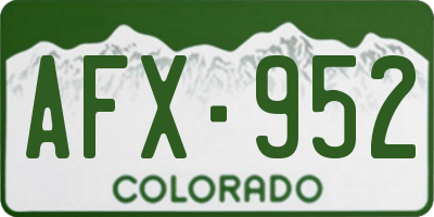 CO license plate AFX952