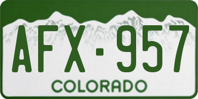 CO license plate AFX957