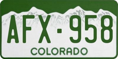 CO license plate AFX958