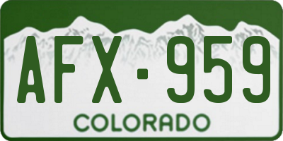 CO license plate AFX959