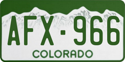 CO license plate AFX966