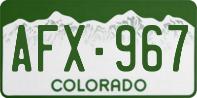 CO license plate AFX967